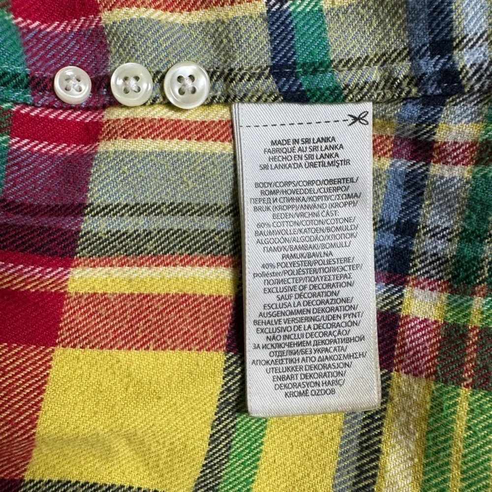 Polo Ralph Lauren Classic Fit Performance Plaid Shirt Mens Large Yellow Multi